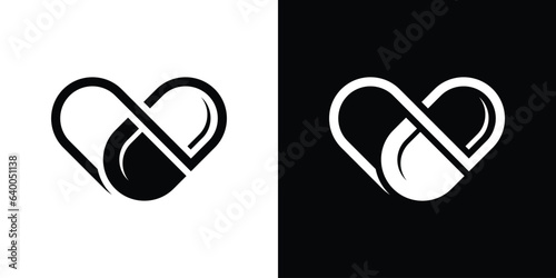 logo design element of the heart combined with medicine