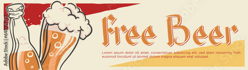 free beer web banner template. promotional banner template vector