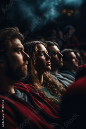Captivated audience in a dimly lit cinema © Saran