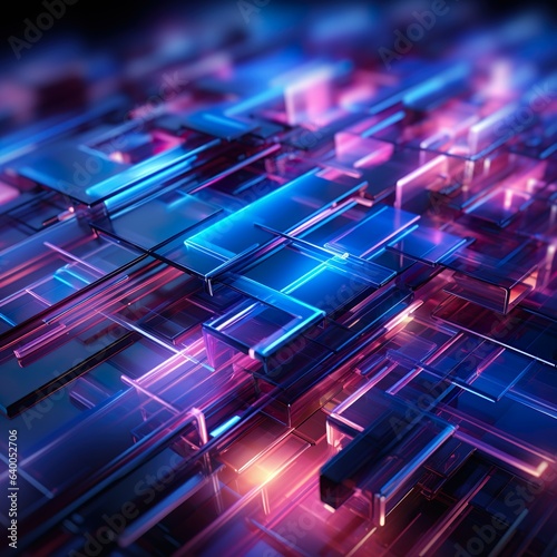 a 3d image of a city with many different colored lights