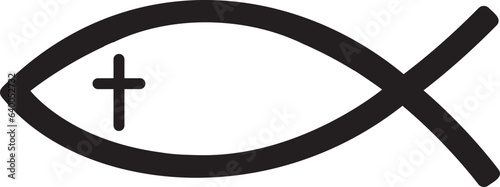 The ichthys Jesus fish symbol. The Christian Fish.