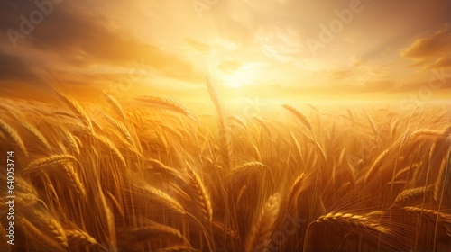 Design template for golden harvest wheat field