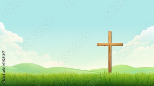 Design template of cross on a green field