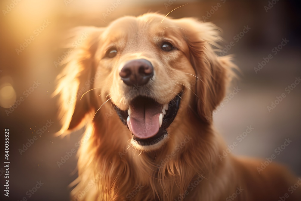 幸せそうな表情の犬　with generative ai