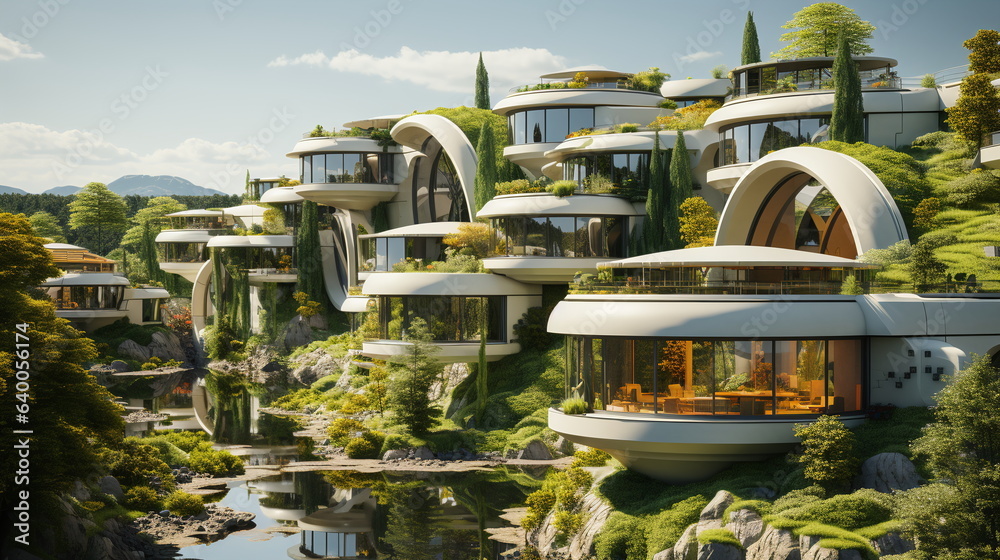 Living in Harmony with Nature: Sustainable City Design - AI generated