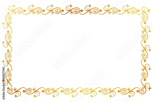 simple seamless vector gold golden rectangle hand draw sketch floral border 