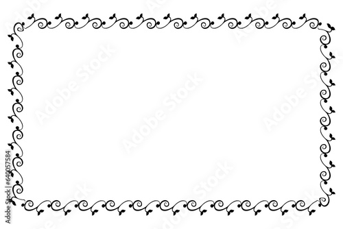 simple seamless vector rectangle hand draw sketch floral border 