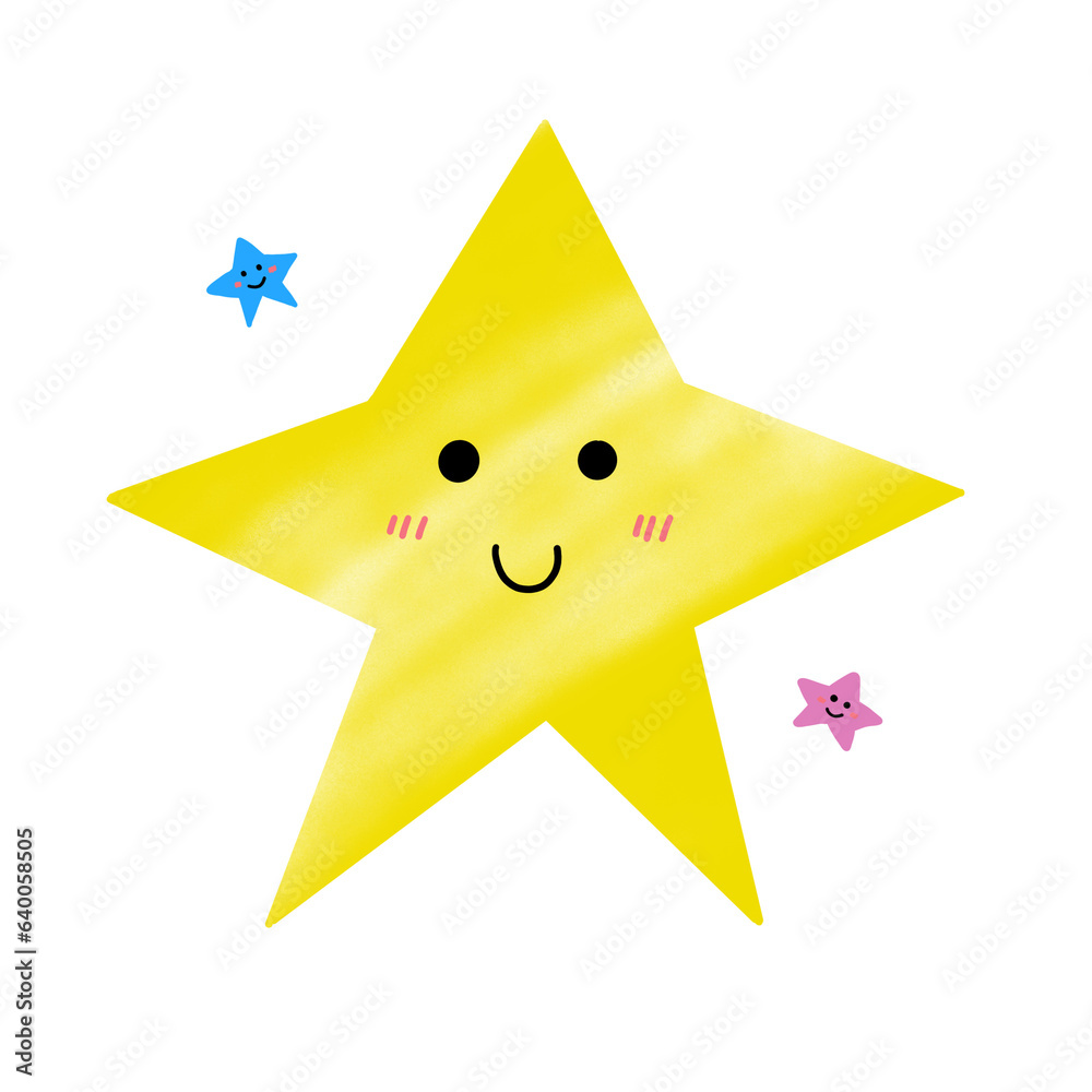 Yellow star with two little stars Yellow star with two little stars