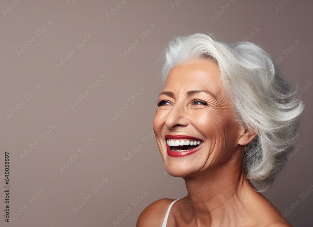 close-up portrait capturing a radiant 50s mid-age woman close-up portrait capturing a radiant 50s mid-age woman