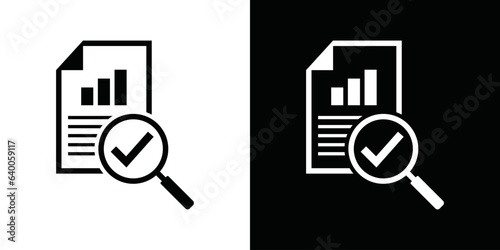 Review audit icon vector. Overview risk illustration symbol. Business logo verification. business growth overview, bar chart