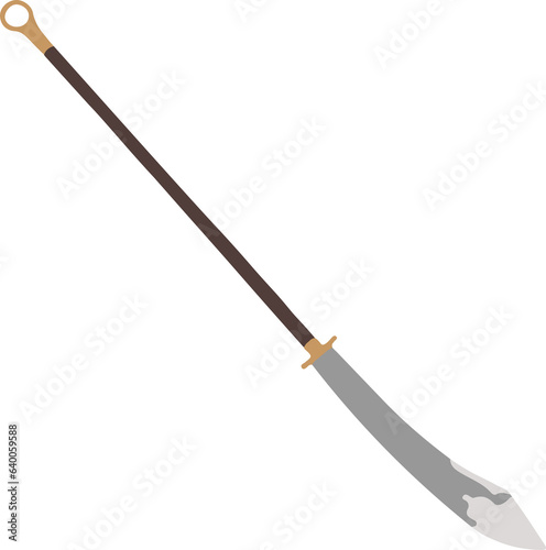 Wallpaper Mural Gold hanging lance, matte brown handle, silver crown Torontodigital.ca