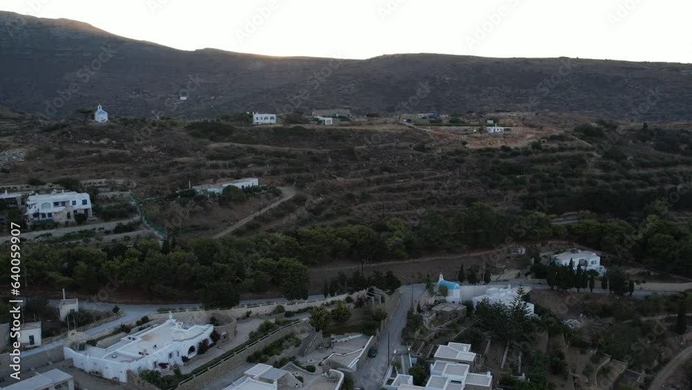 Aerial views from of the town of Lefkes, on the Greek island of Paros Aerial views from of the town of Lefkes, on the Greek island of Paros