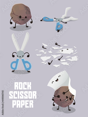 the mascot of rock paper scissors game