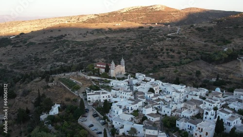 Aerial views from of the town of Lefkes, on the Greek island of Paros photo