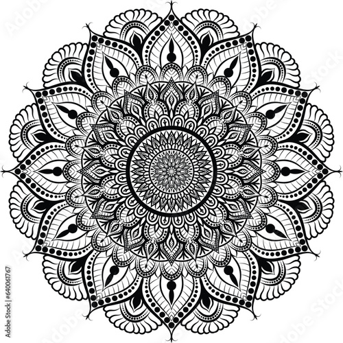 Beautiful floral pattern mandala art isolated on a white background, decoration element for meditation poster, yoga, banner, henna, invitation, cover page, design element mandala art, vector art`