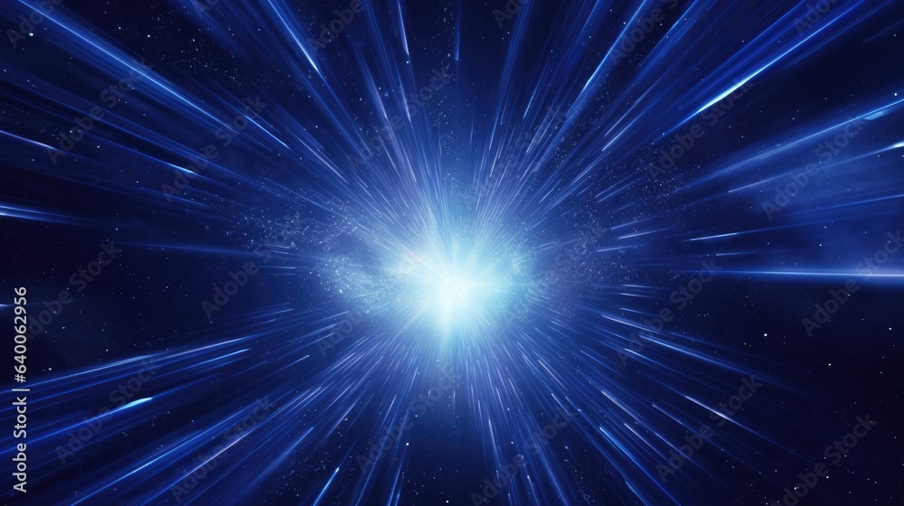 A 3D render of a hyperspace tunnel opening into a starry night sky, where the dazzling stars and cosmic vastness create a surreal passage to the unknown