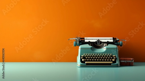 A vintage typewriter copy space background
 photo