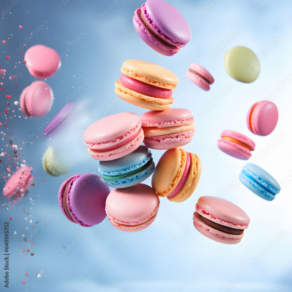 Obraz premium colorful macaroons on white background