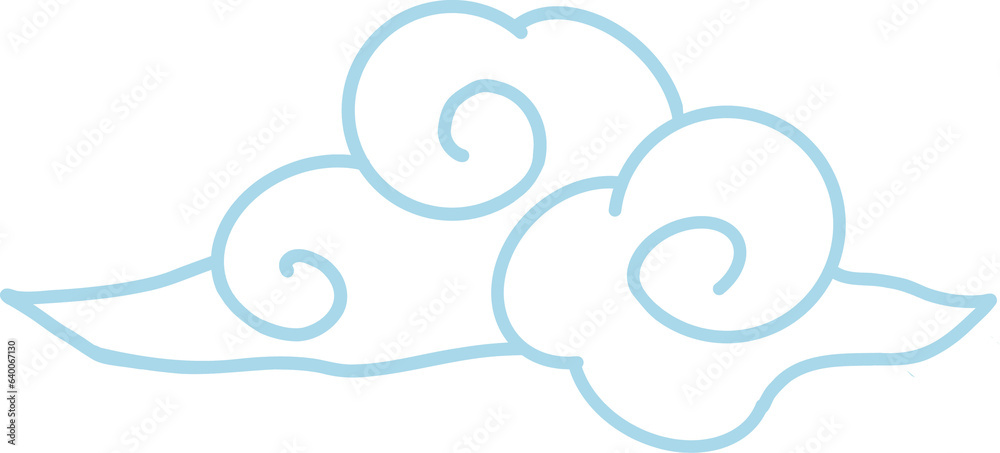 Japan doodle cloud, Chinese cloud illustration Japan doodle cloud, Chinese cloud illustration
