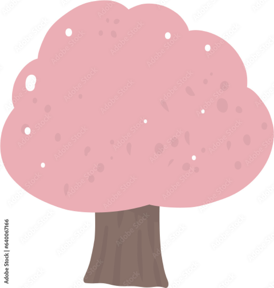 Fotografie Japan Pink Sakura tree illustration