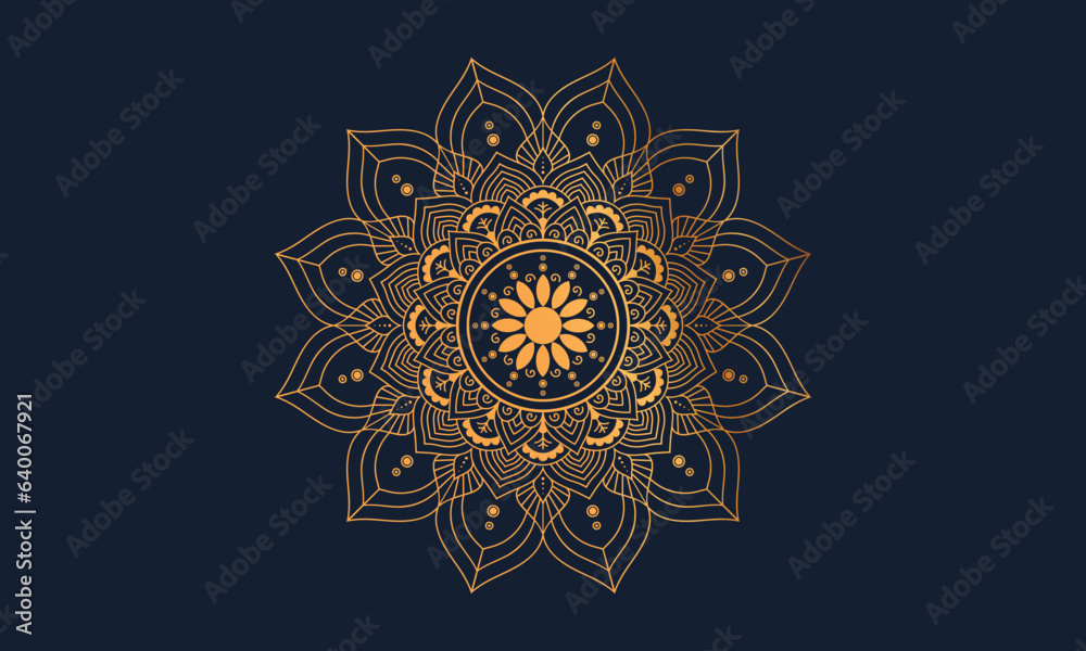 Luxury mandala with golden color.