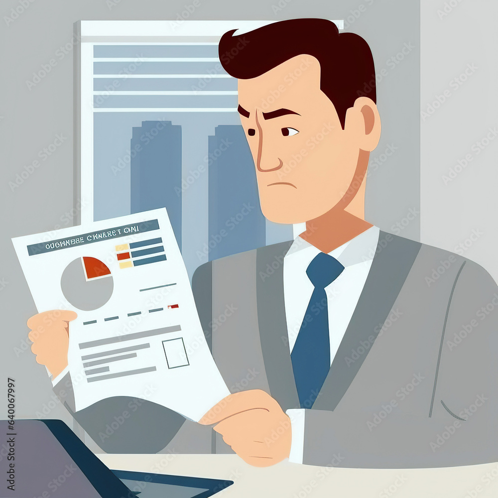ai generated Illustration landlord manager review his property investment ai generated Illustration landlord manager review his property investment