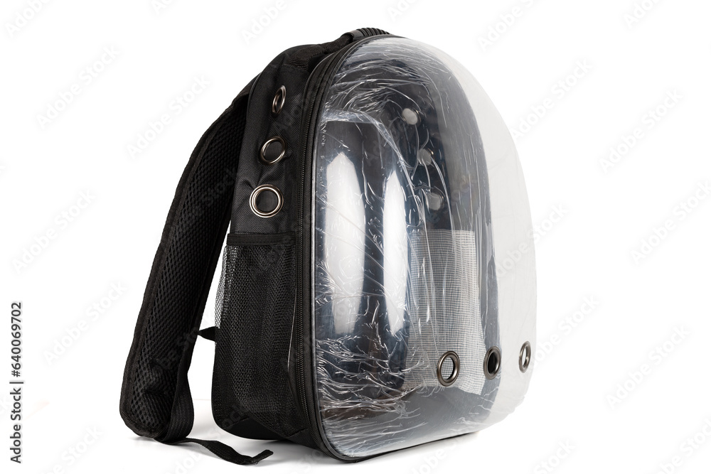 transparent backpack for pet on a white background transparent backpack for pet on a white background