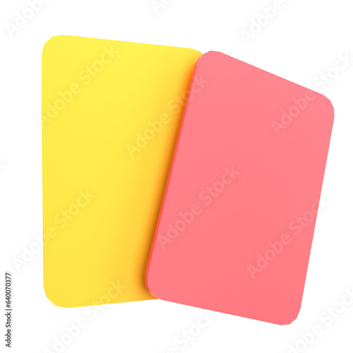 3d Red Yellow Card