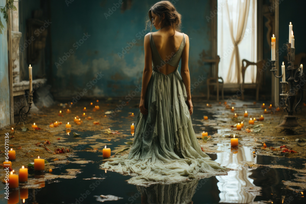 woman girl princess in a castle woman girl princess in a castle