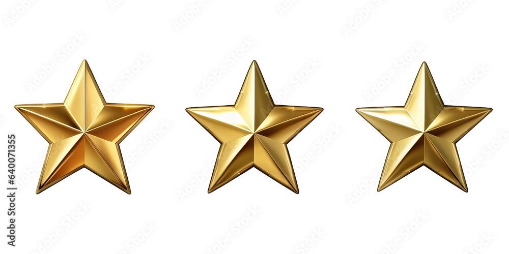Set of Gold Star on transparent background Generative AI Set of Gold Star on transparent background Generative AI