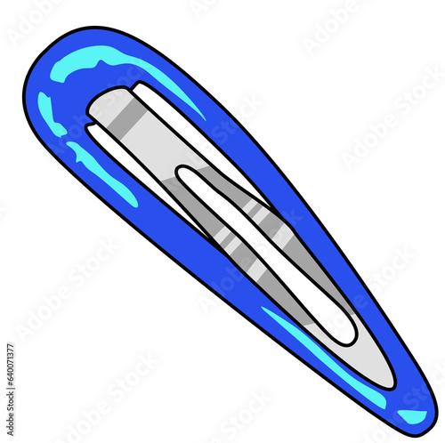 青ヘアピン（Blue hairpin）(PNG)