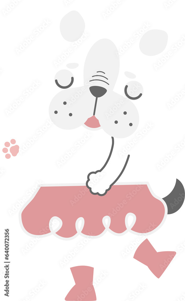 happy valentine's day with shy dog, love concept, flat png transparent element character design