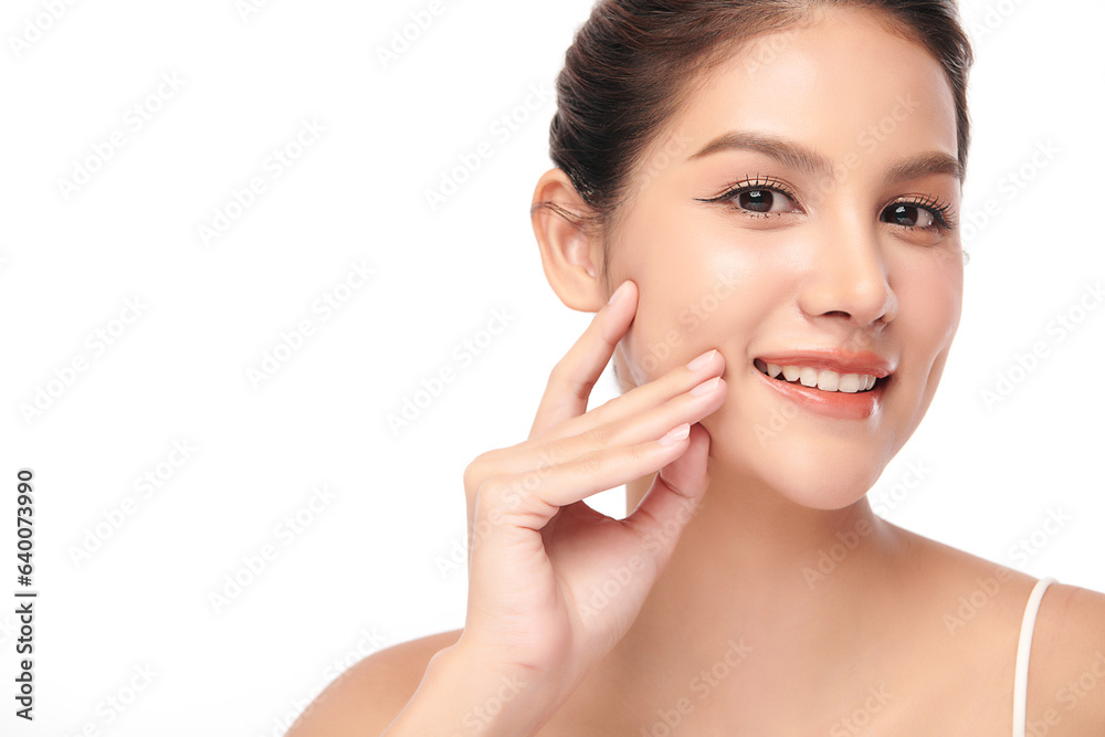 Beautiful young asian woman with clean fresh skin on white background, Face care, Facial treatment, Cosmetology, beauty and spa, Asian women portrait. Beautiful young asian woman with clean fresh skin on white background, Face care, Facial treatment, Cosmetology, beauty and spa, Asian women portrait.