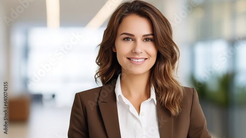 portrait of a business woman isolated on white background. generative ai