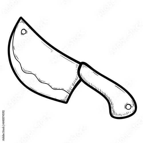 sketch of knife isolated on white