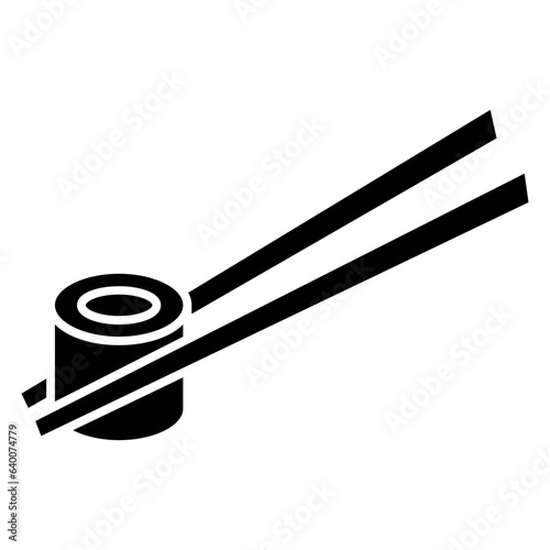 sushi with chopsticks. japanese food