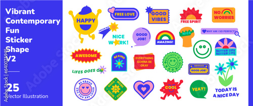 Vibrant Contemporary Fun Sticker Shape 2