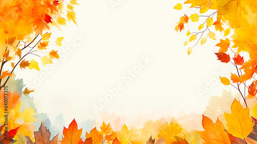 Watercolor style fall harvest card design
