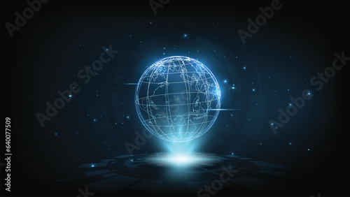 digital global technology concept, abstract background