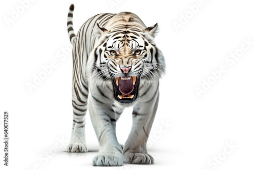 Fierce white Tiger isolated on white background © arhendrix