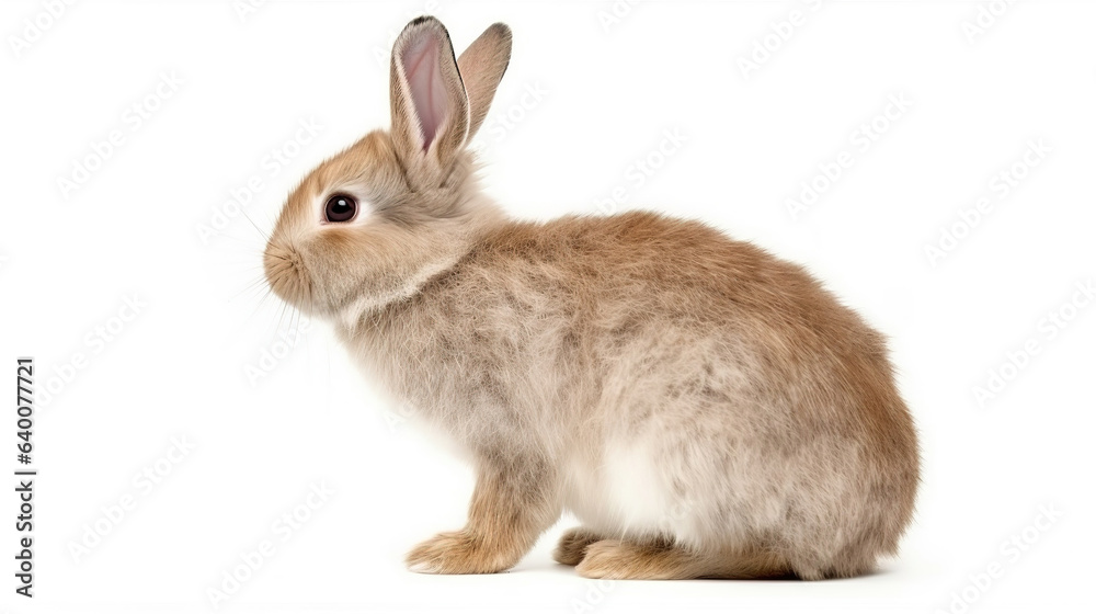 Cute little rabbit healthy isolated on white background