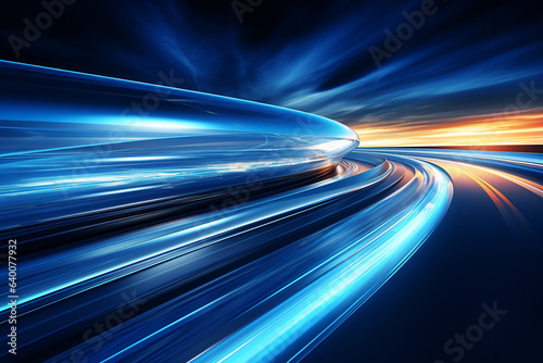 Fototapeta Hyperloop train, background of a magnetic levitation train, the fastest train in