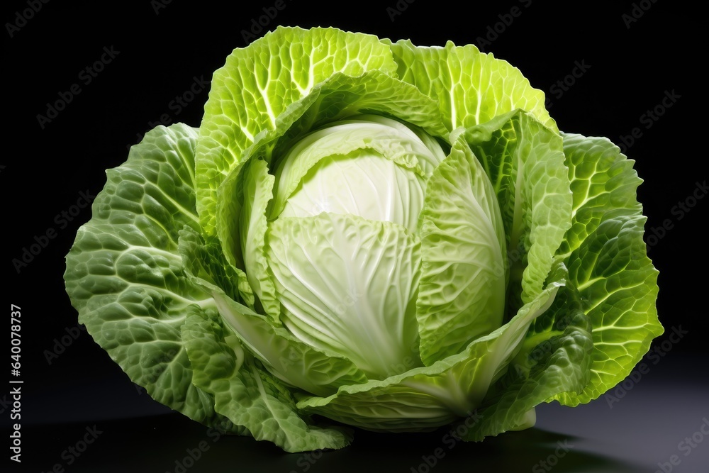 Fototapeta premium cabbage isolated on black background