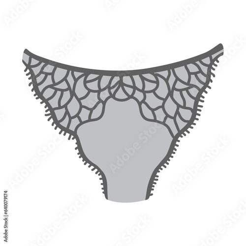 Female black underpants isolated on white background. Vector flat illustration