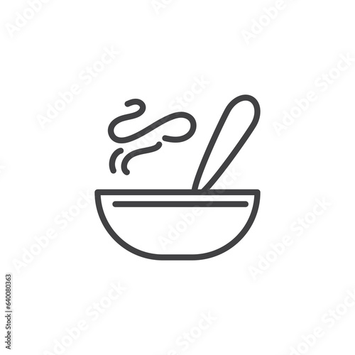 Soup bowl line icon