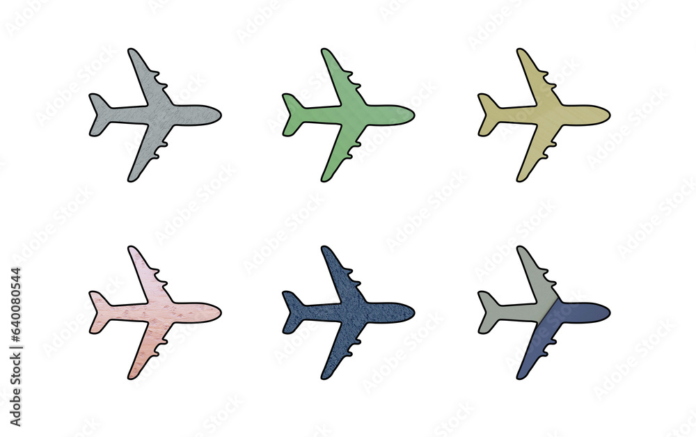 illustration of a set of airplanes icon symbol illustration of a set of airplanes icon symbol