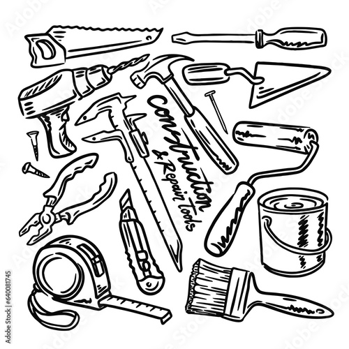 construction and repainting tools icon