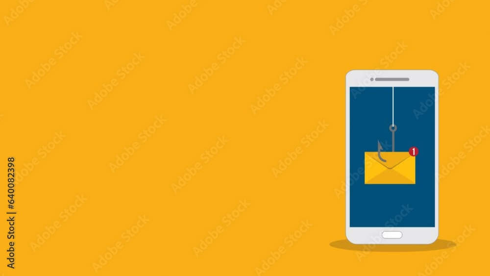 Phishing bait alert concept on a smartphone screen Phishing bait alert concept on a smartphone screen