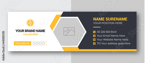 Email signature or email footer and personal social media facebook cover design template