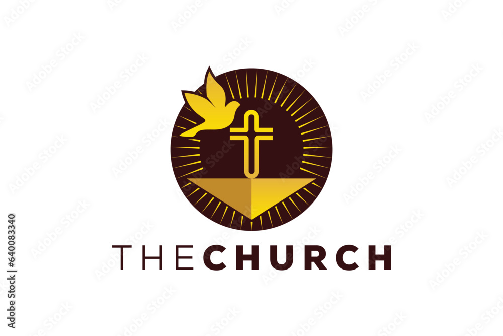 Trendy and Professional letter T church sign Christian and peaceful vector logo design